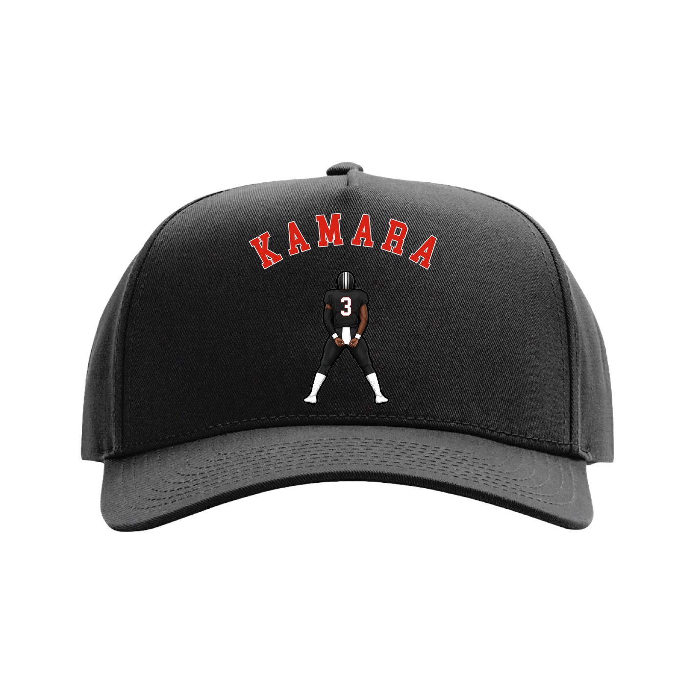 Full Fabric Five-Panel Champ Cap — Shirsey Arch in Black