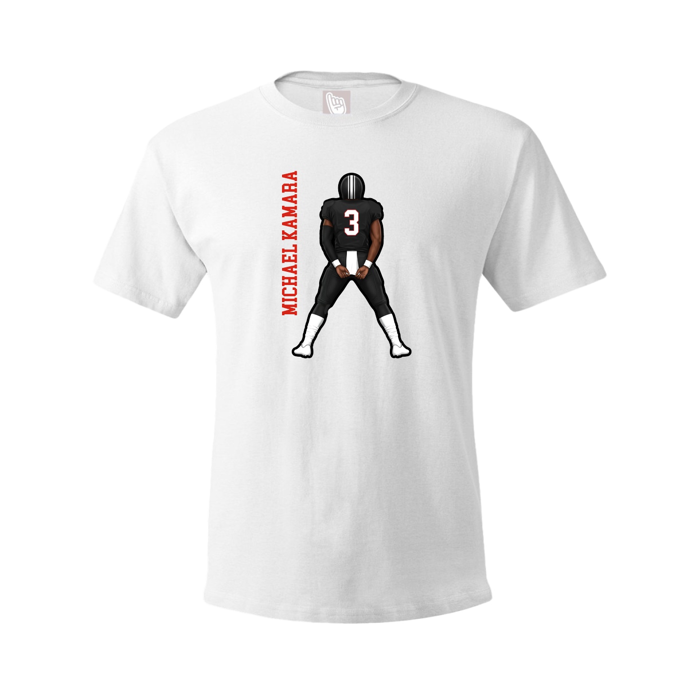 Tee — Name Vertical in White