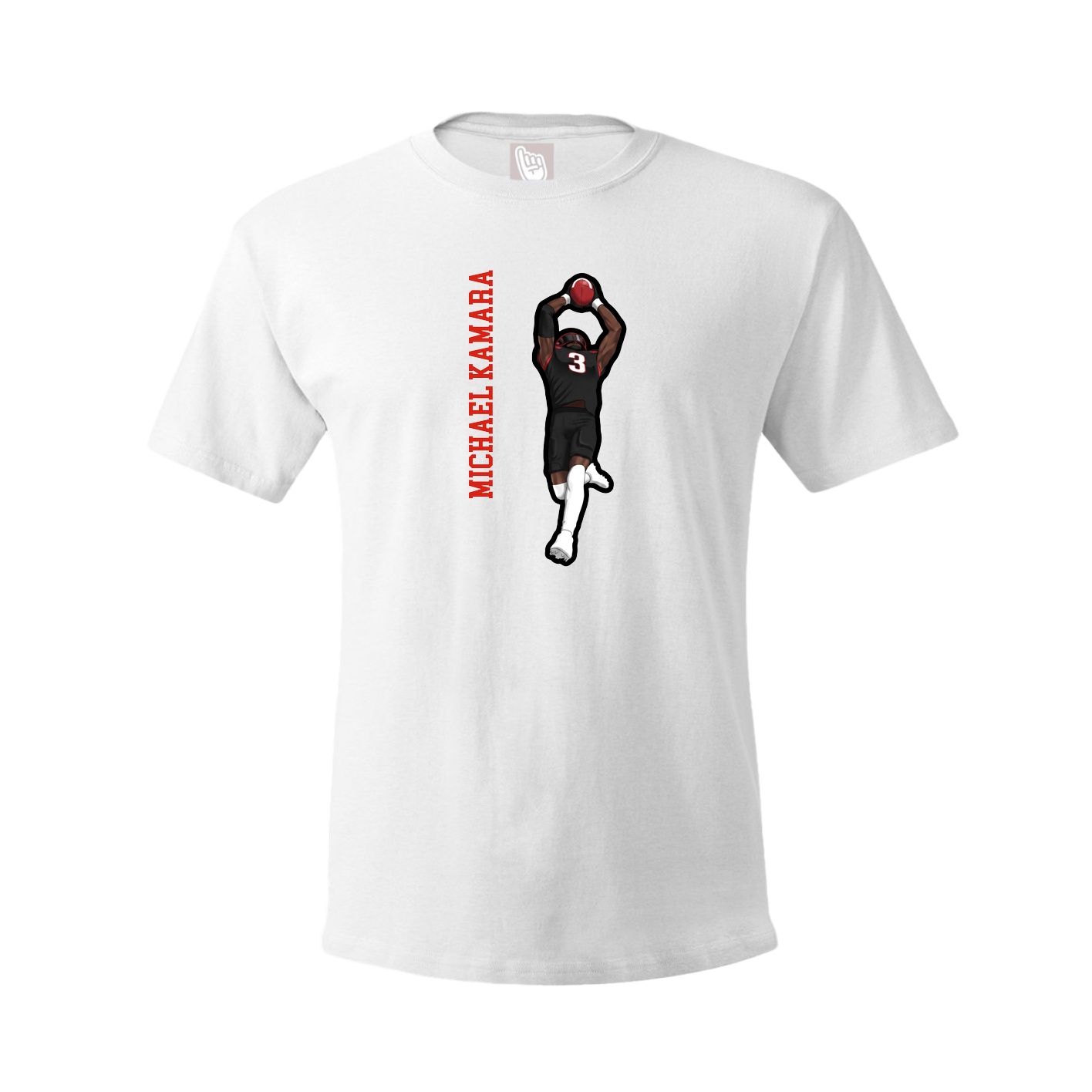 Tee — Name Vertical in White