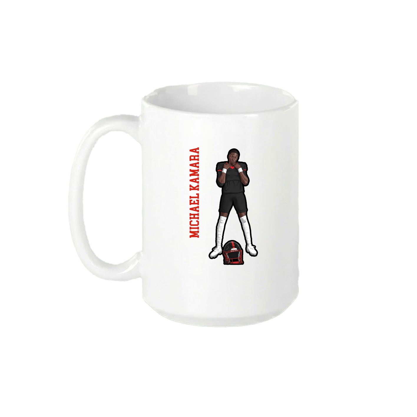 15oz Coffee Mug — Name Vertical in White