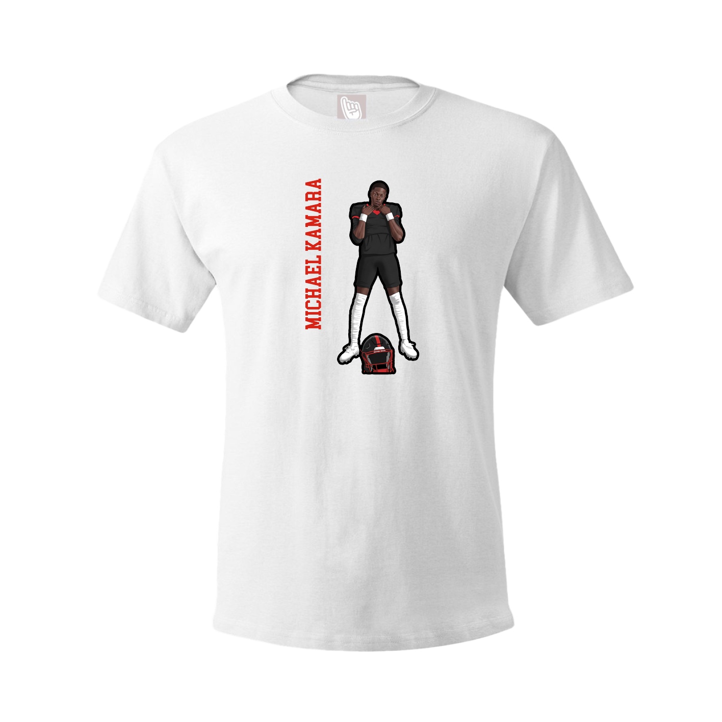 Youth Tee — Name Vertical in White