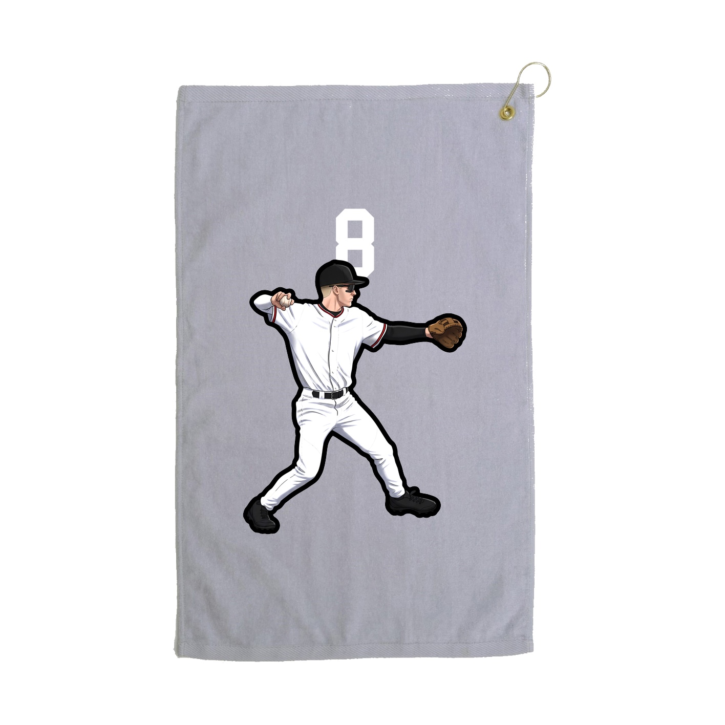 Golf Towel — Number Top in Grey