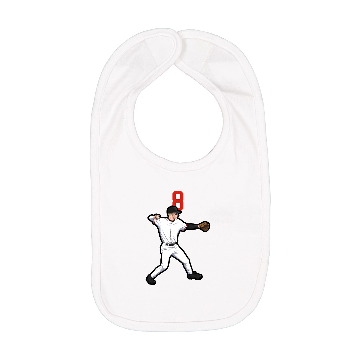 Infant Bib — Number Top in White