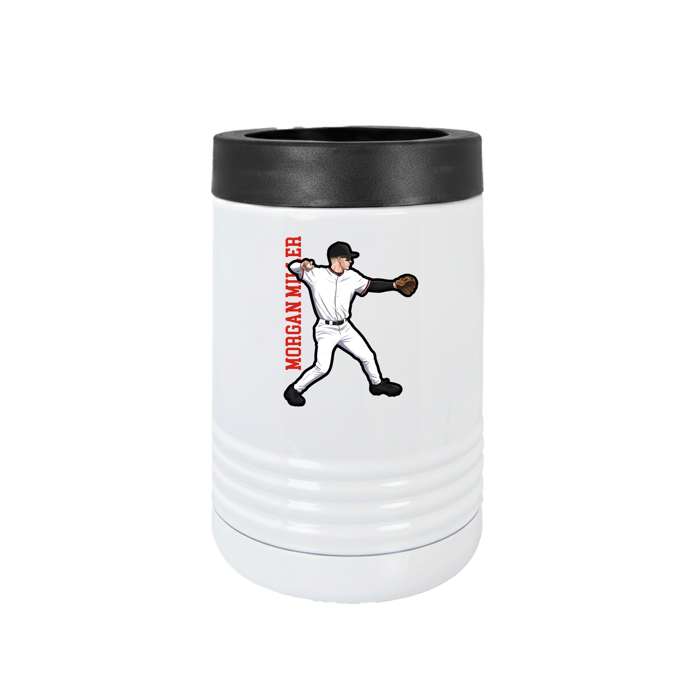 Beverage Holder — Name Vertical in White