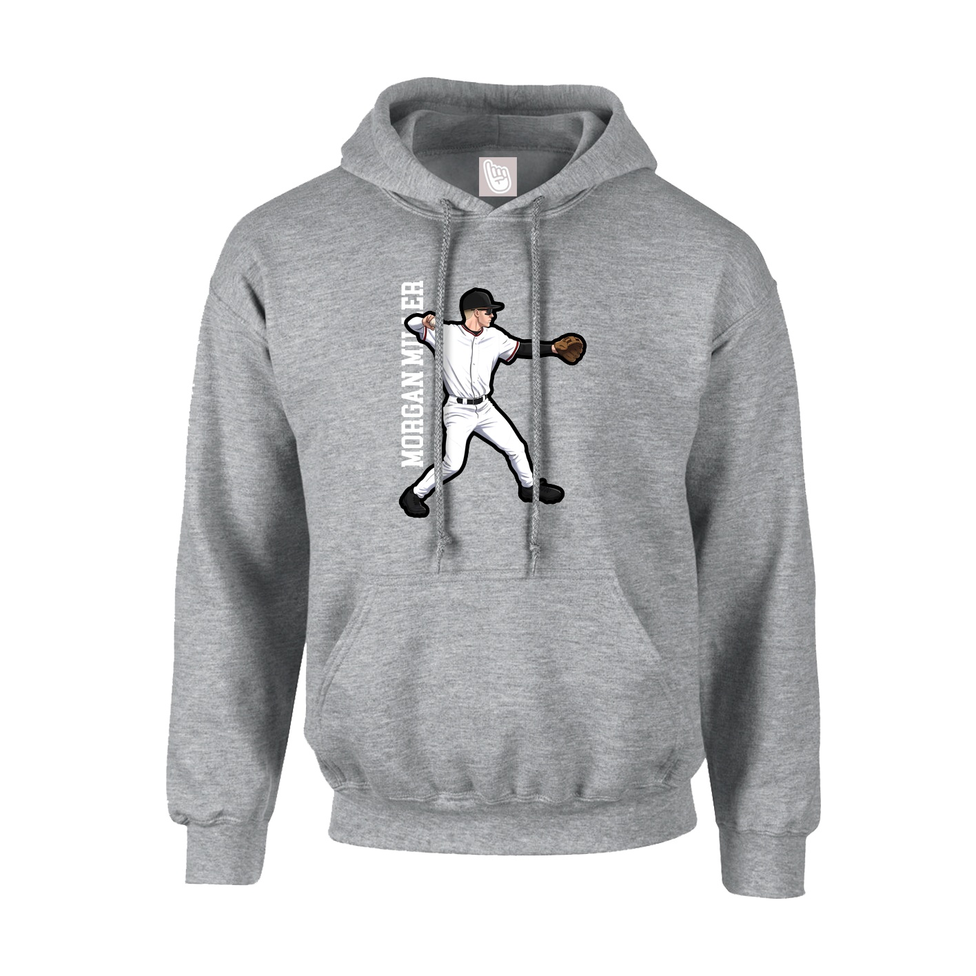 Hoodie — Name Vertical in Grey