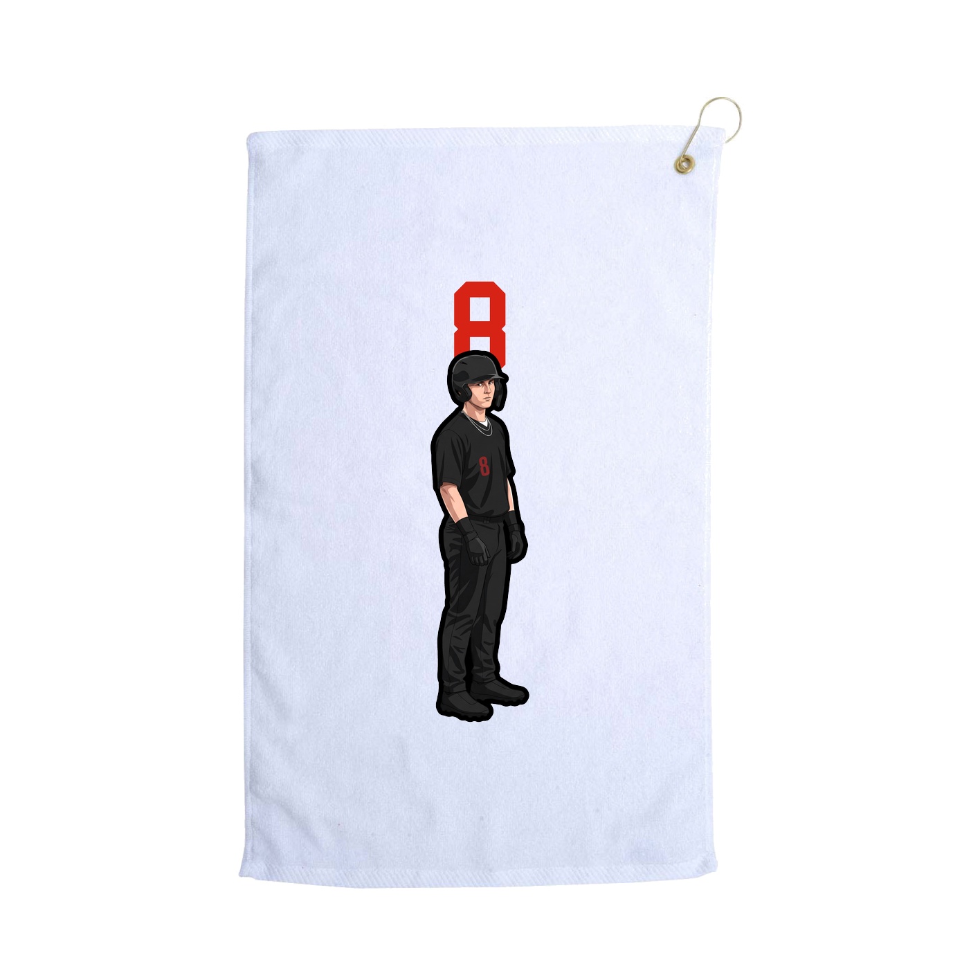 Golf Towel — Number Top in White