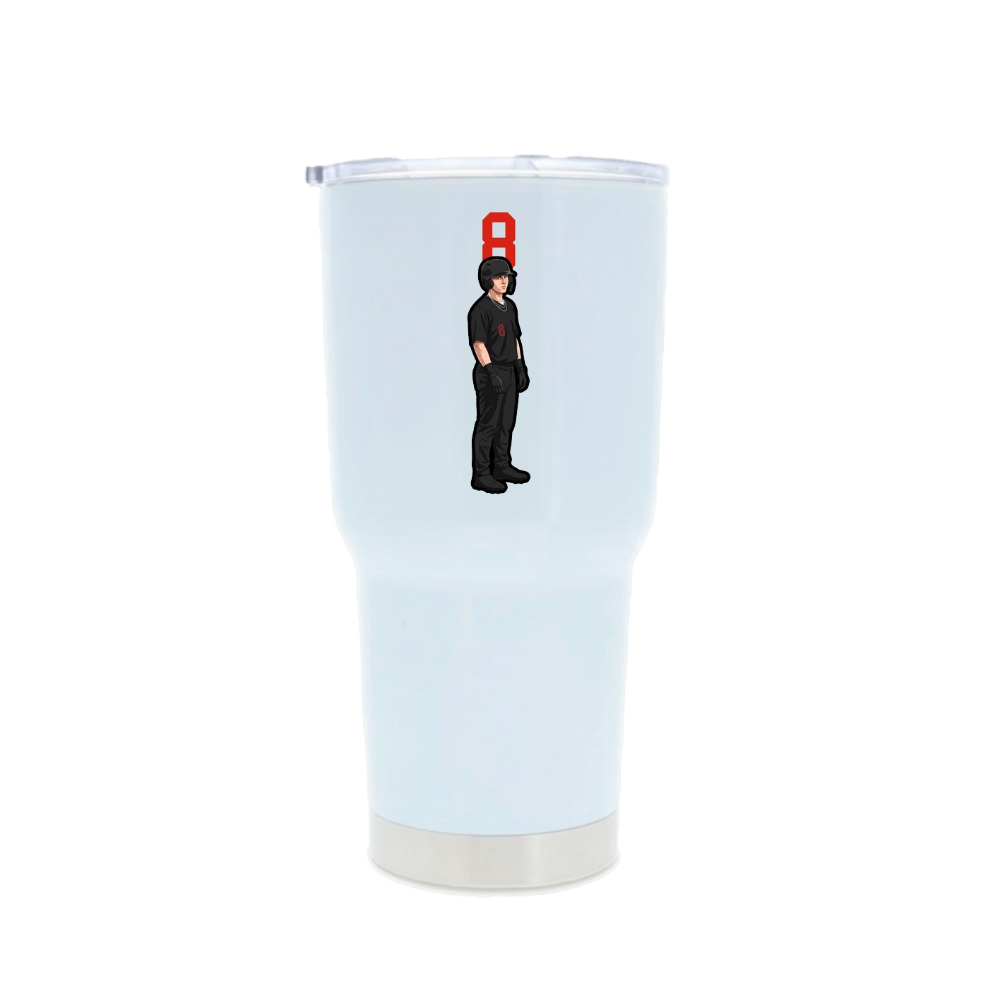30oz Stainless Steel Tumbler — Number Top in White