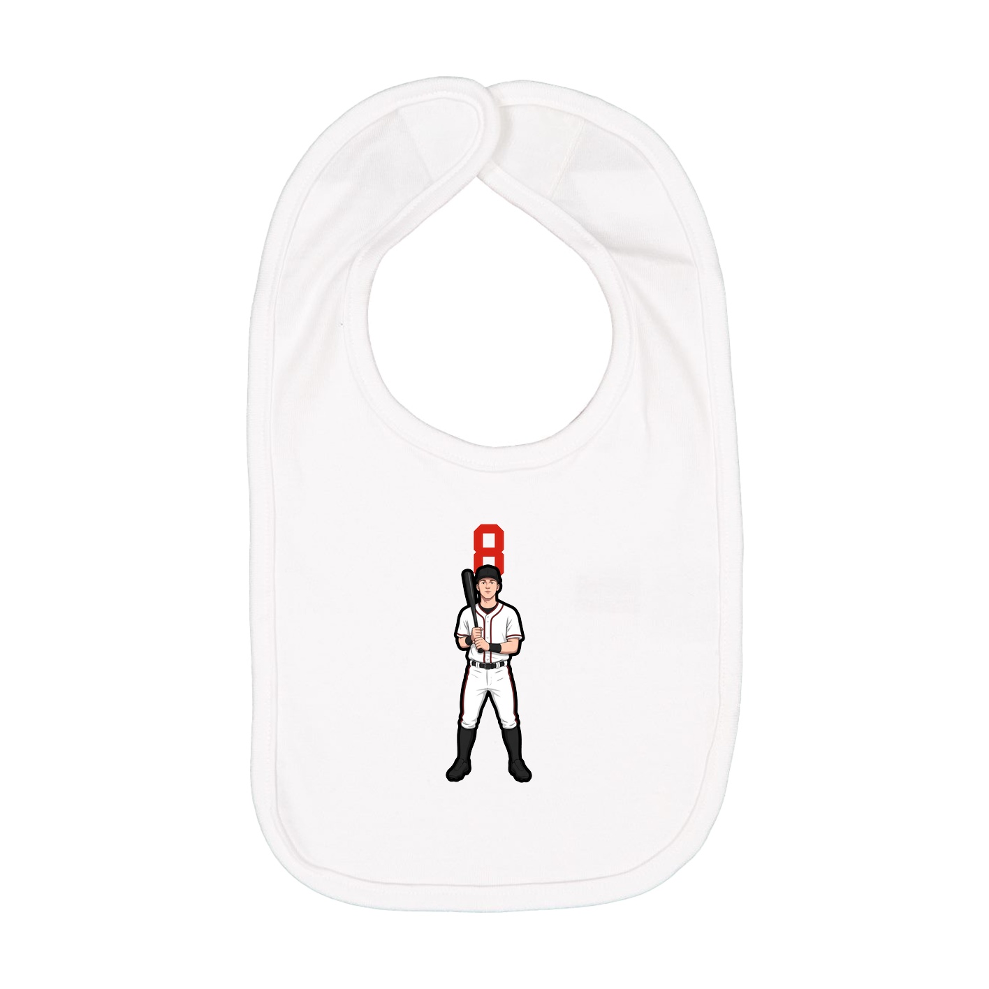 Infant Bib — Number Top in White