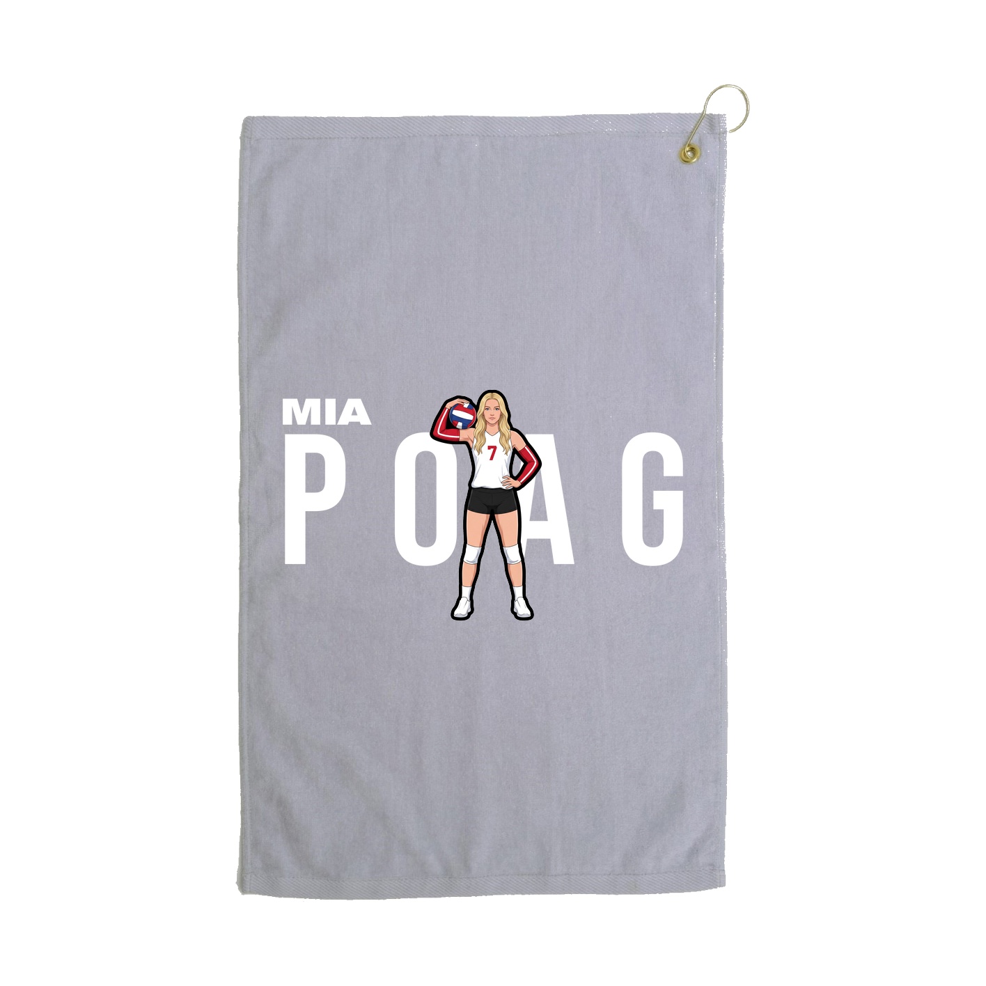 Golf Towel — Player Name in Grey