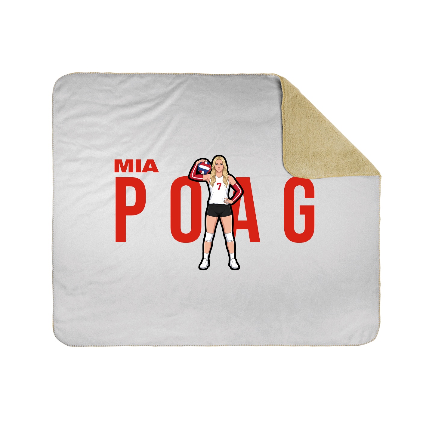 Throw Blanket — Player Name in White