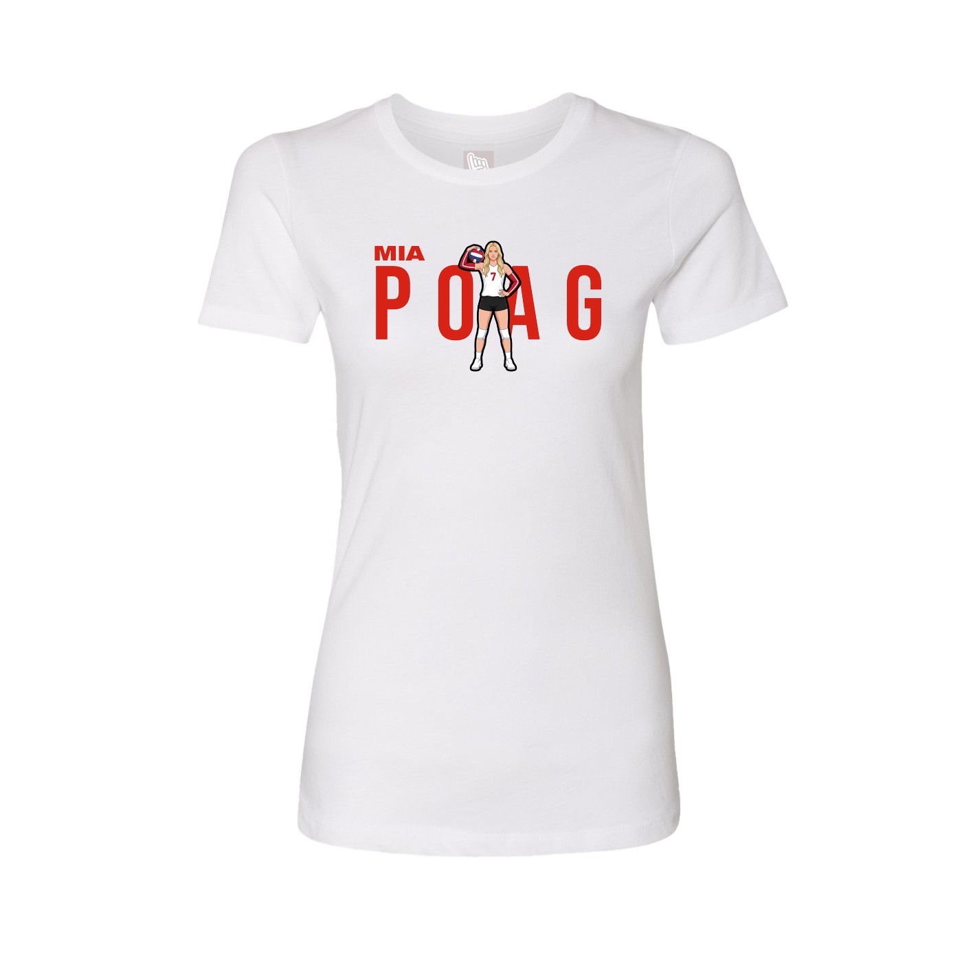 Fitted Women's Tee — Player Name in White