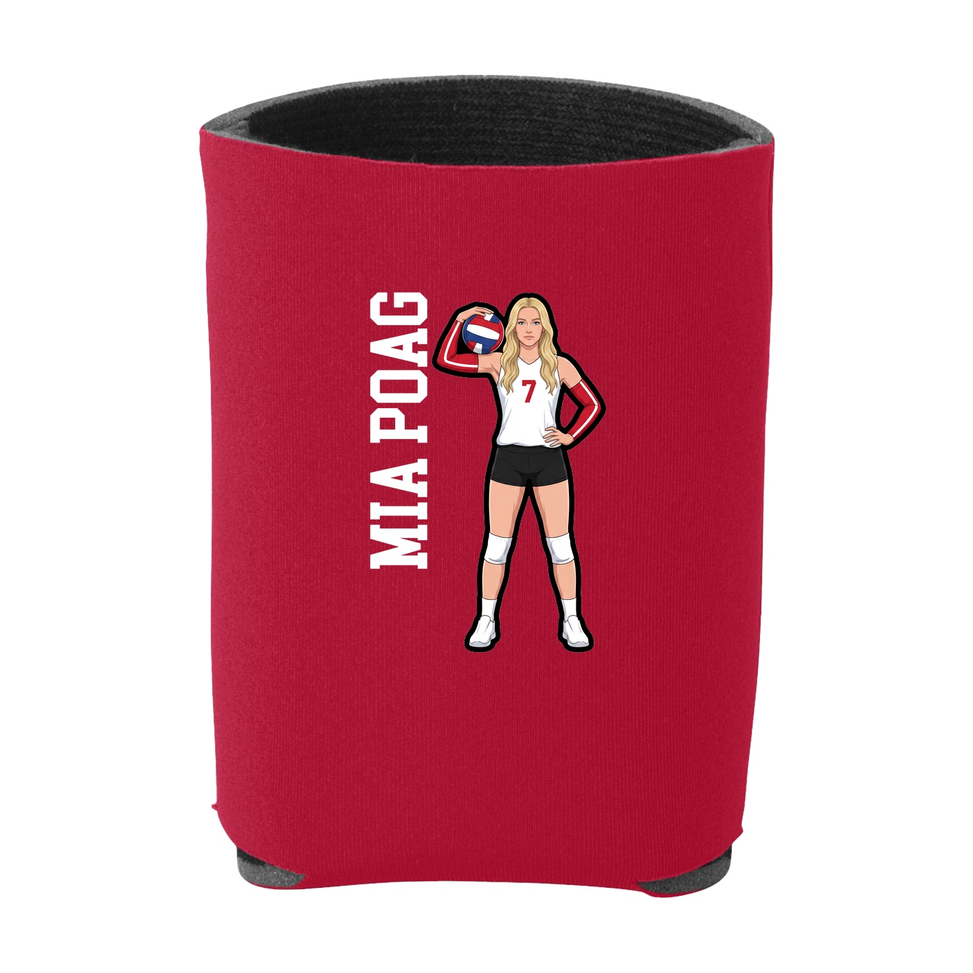 Can Holder — Name Vertical in Red