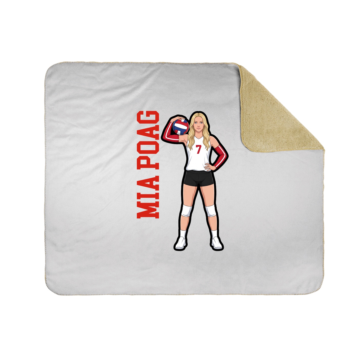 Throw Blanket — Name Vertical in White