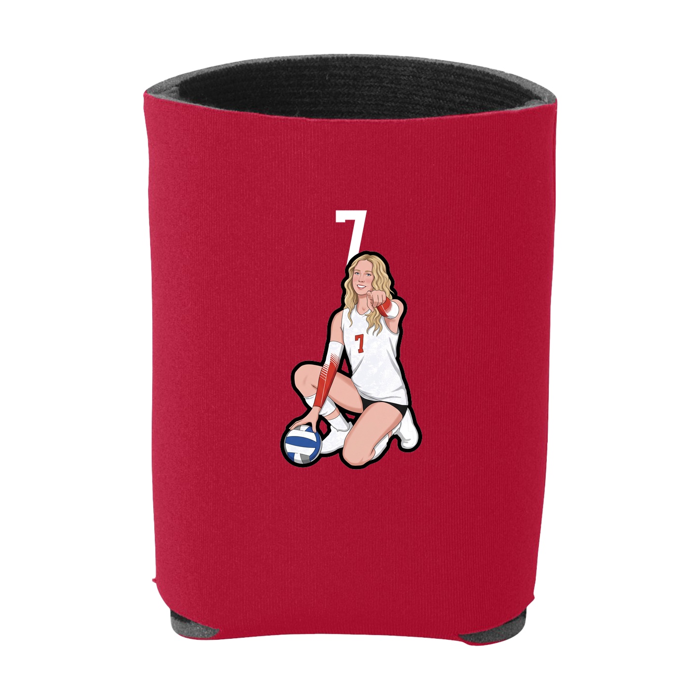 Can Holder — Number Top in Red
