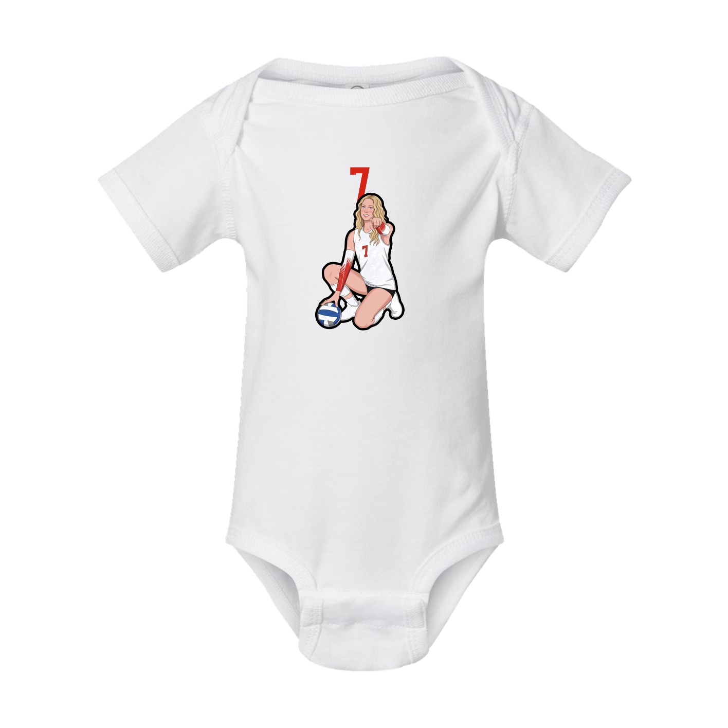 Baby Onesie — Number Top in White