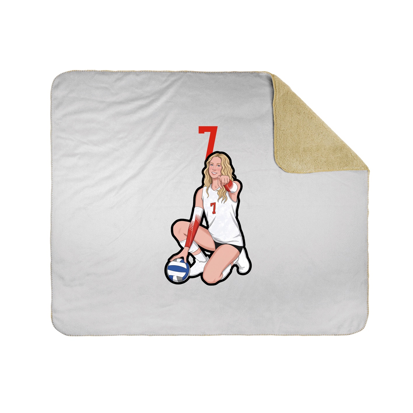 Throw Blanket — Number Top in White