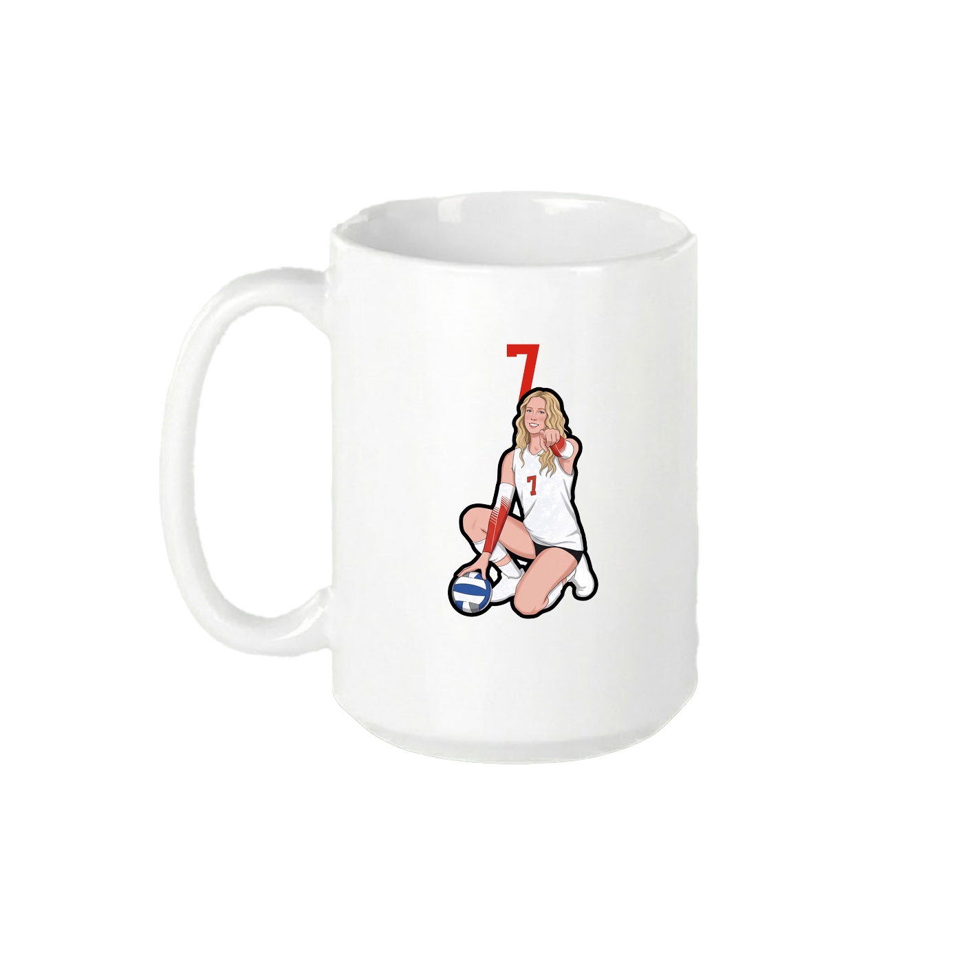15oz Coffee Mug — Number Top in White