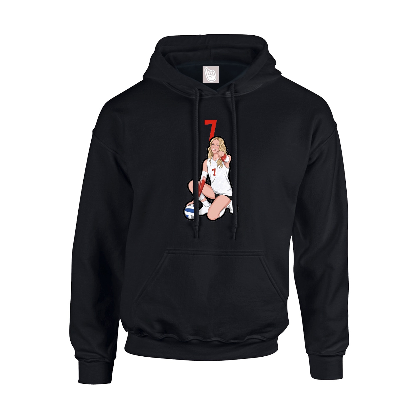 Youth Hoodie — Number Top in Black