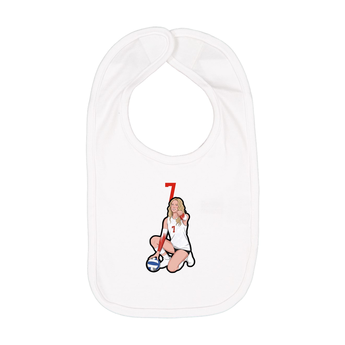 Infant Bib — Number Top in White