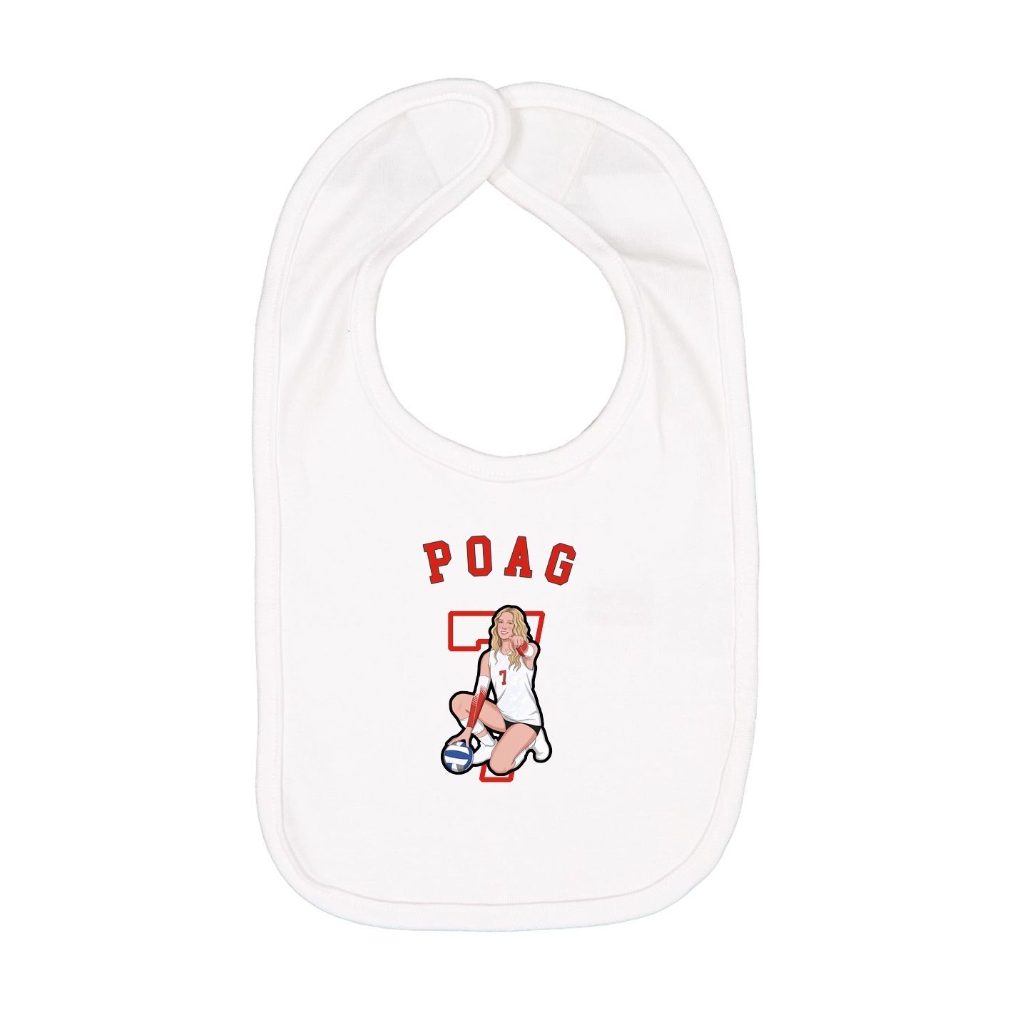 Infant Bib — Shirsey Arch in White