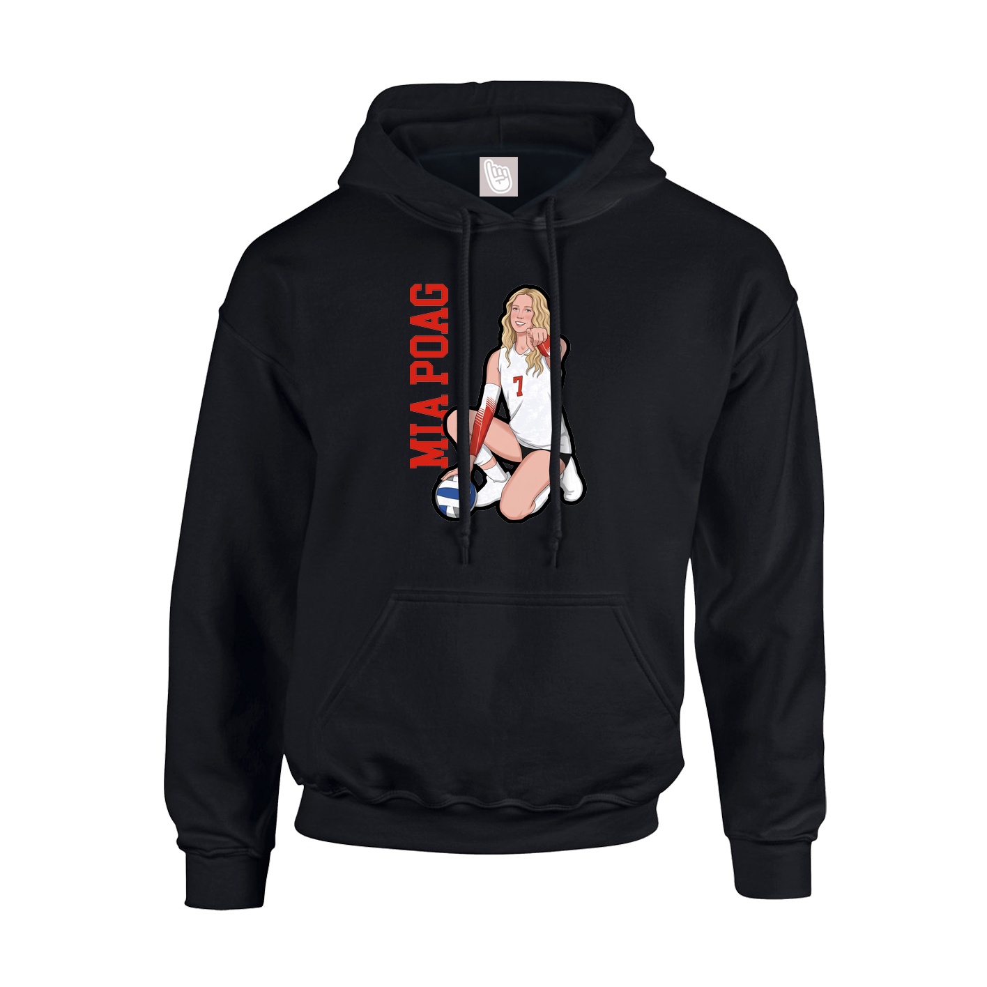 Hoodie — Name Vertical in Black