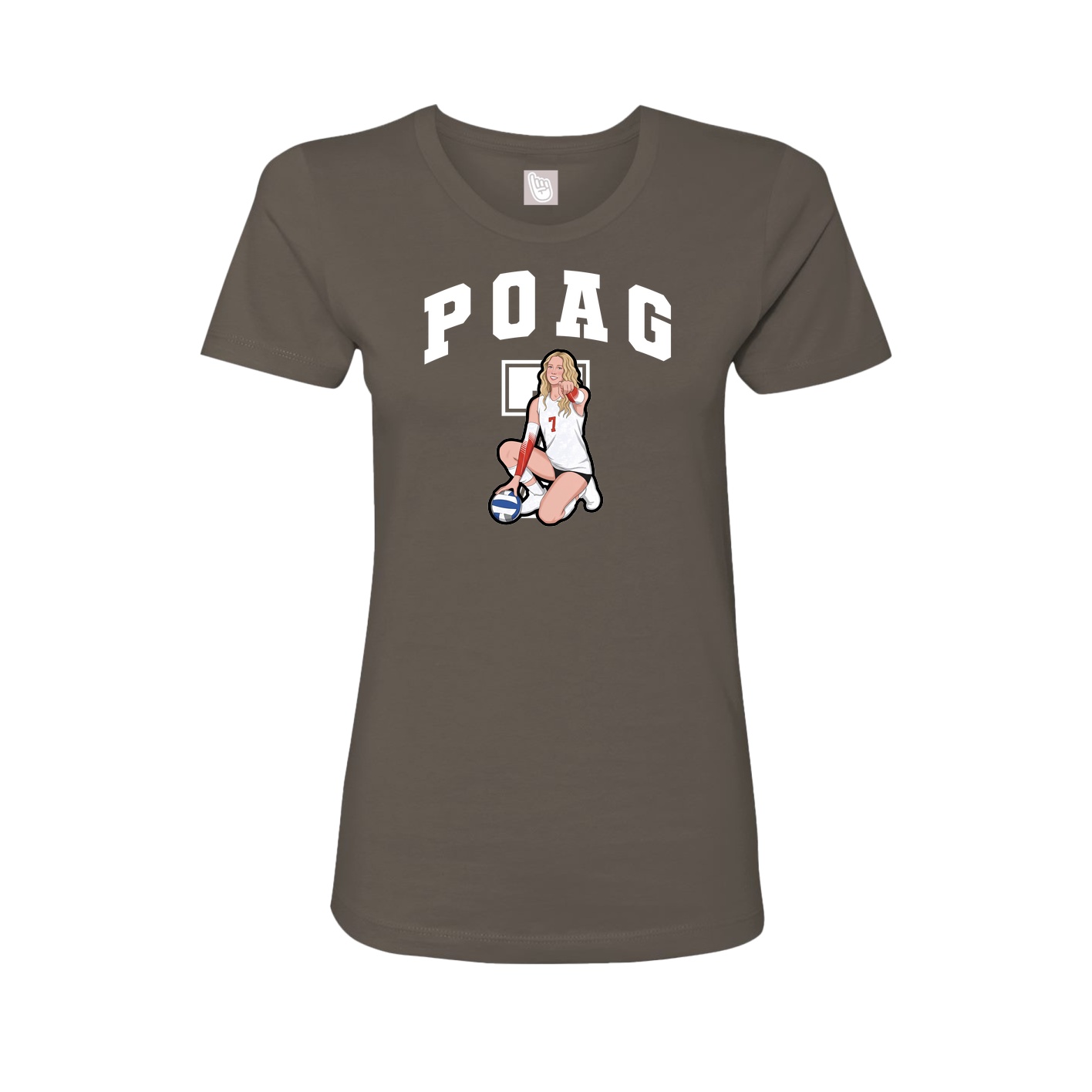 Fitted Women's Tee — Number in Grey