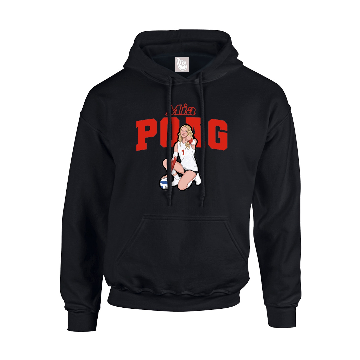 Youth Hoodie — Name Arch in Black