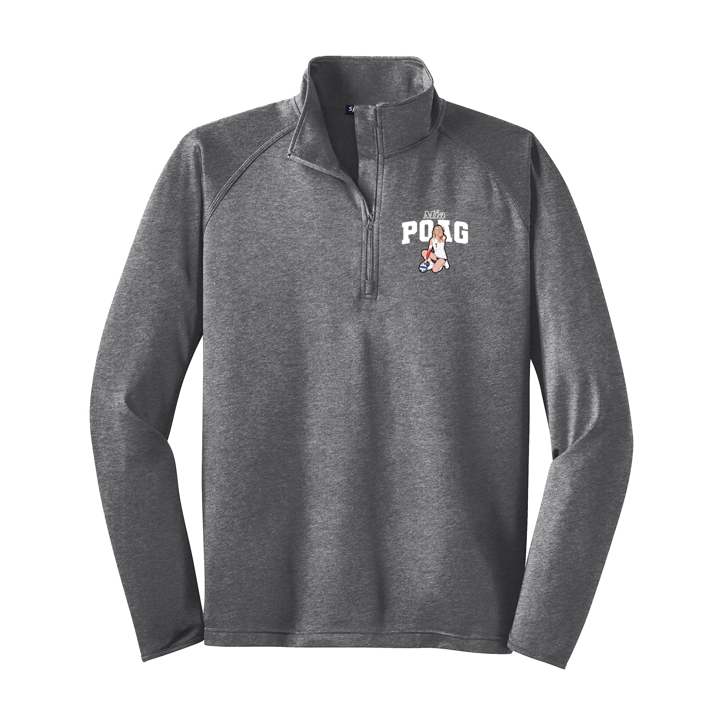 Q-Zip Pullover — Name Arch in Grey