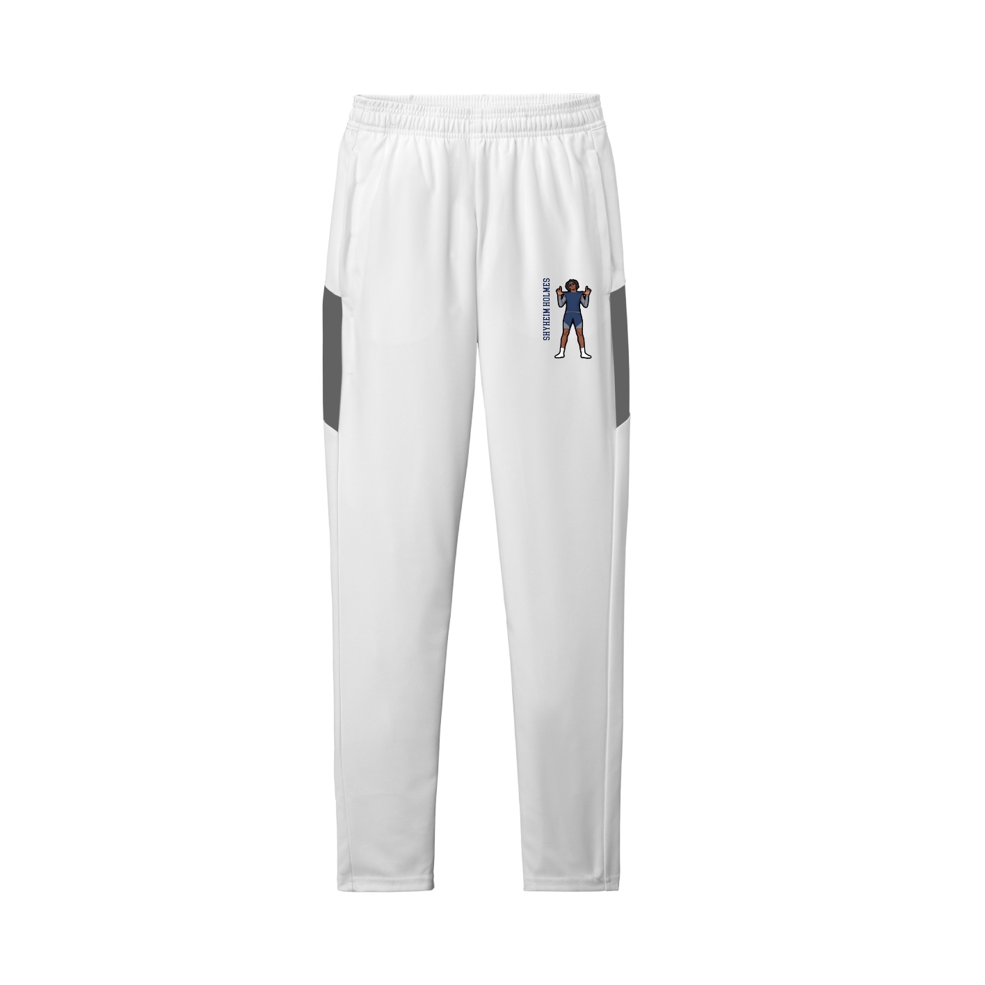 Team Travel Pant — Name Vertical in White/Grey
