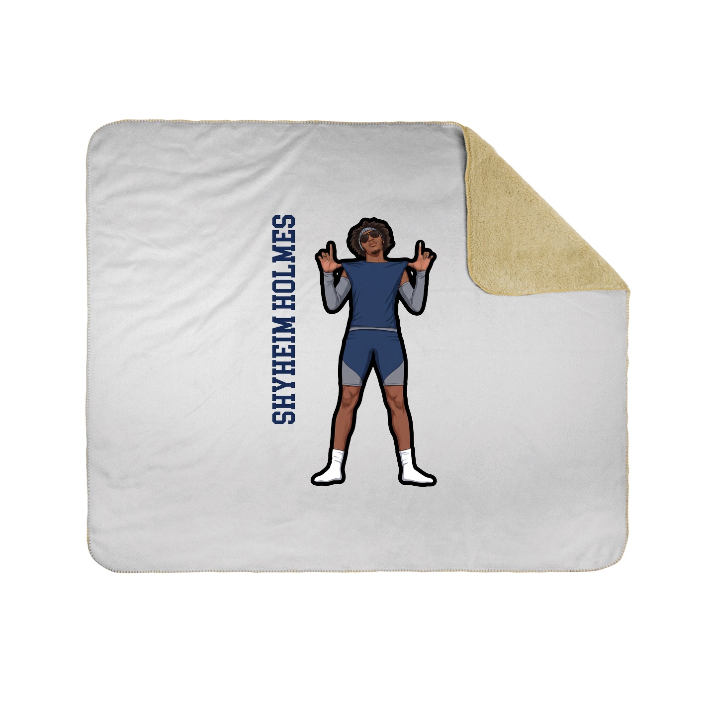 Throw Blanket — Name Vertical in White