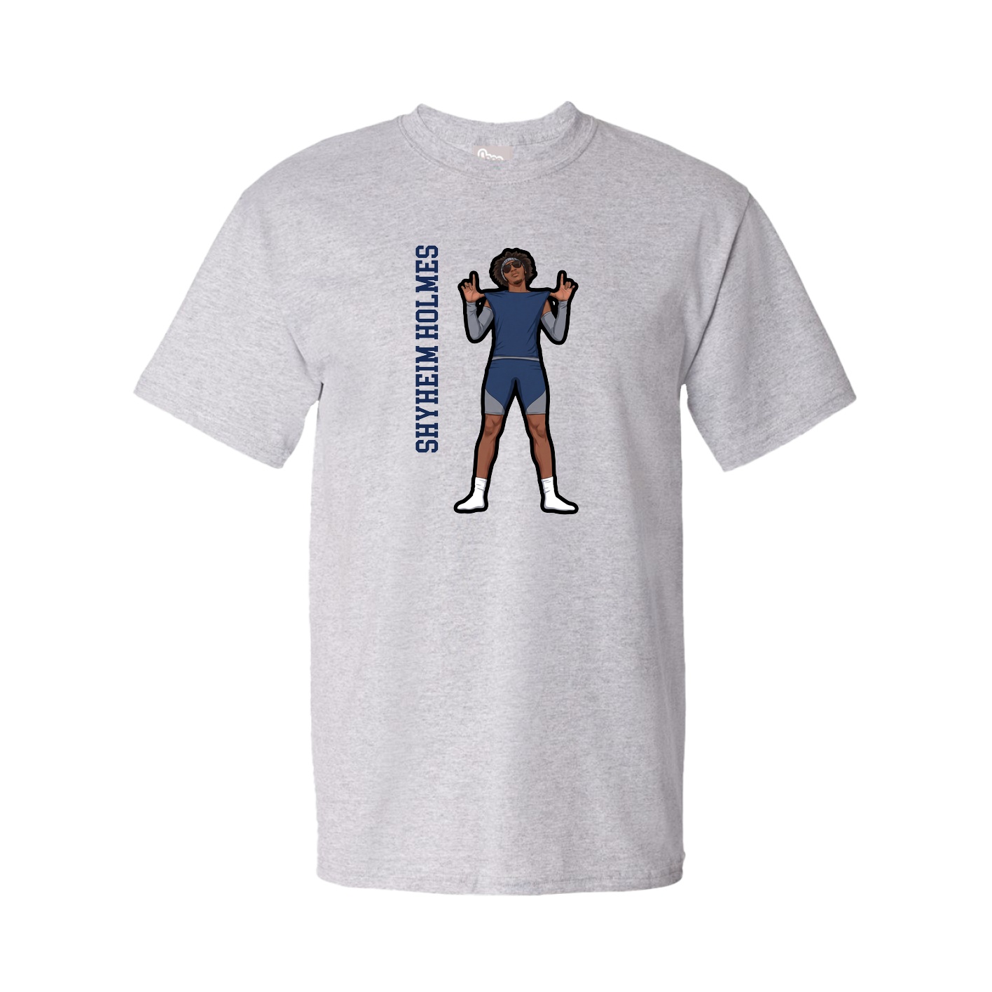 Tee — Name Vertical in Grey