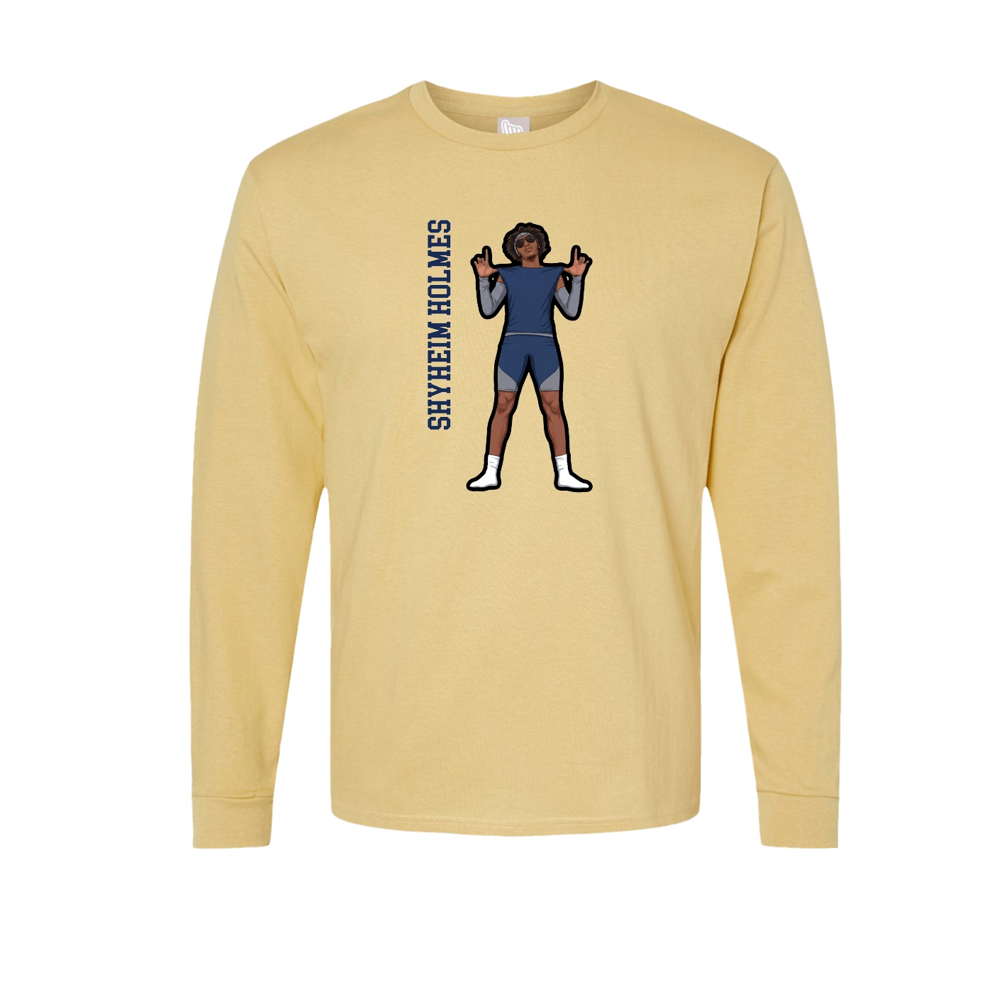 Long Sleeve Tee — Name Vertical in Vegas Gold