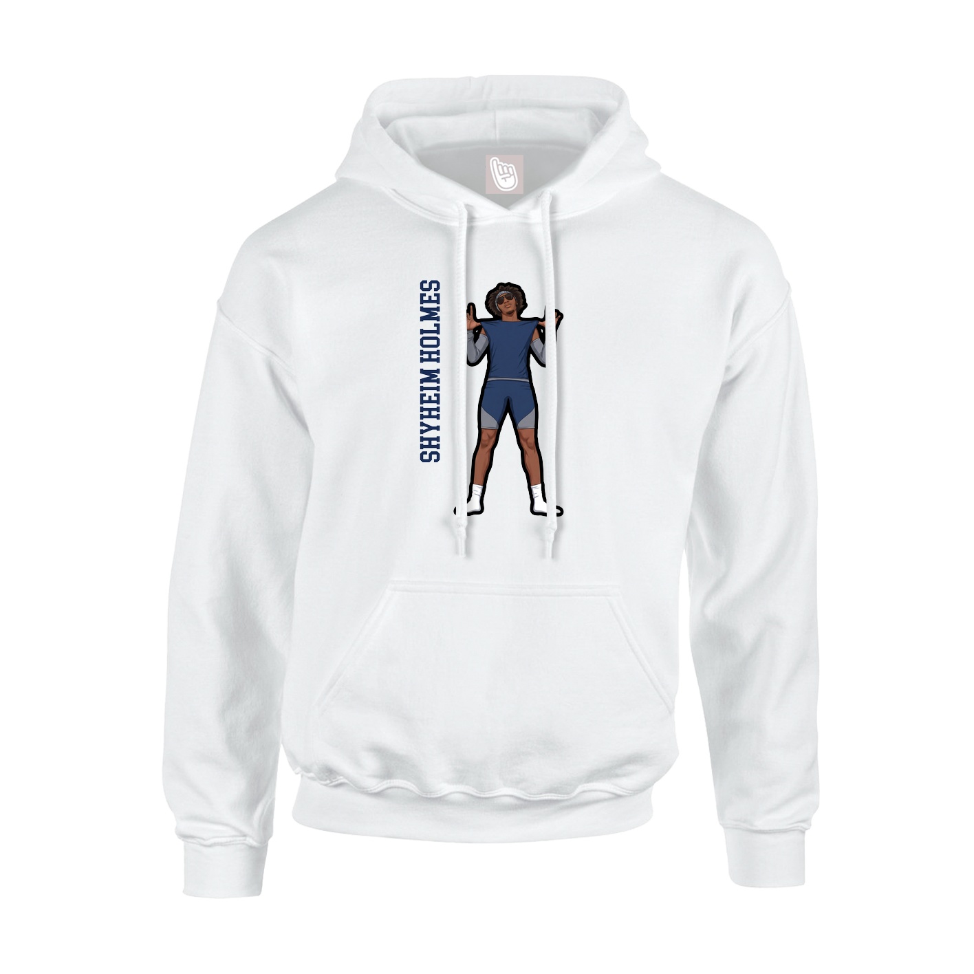 Youth Hoodie — Name Vertical in White