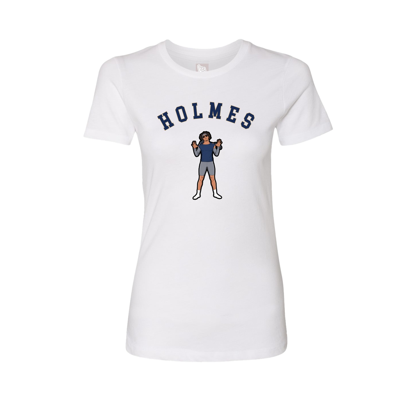 Fitted Women's Tee — Shirsey Arch in White
