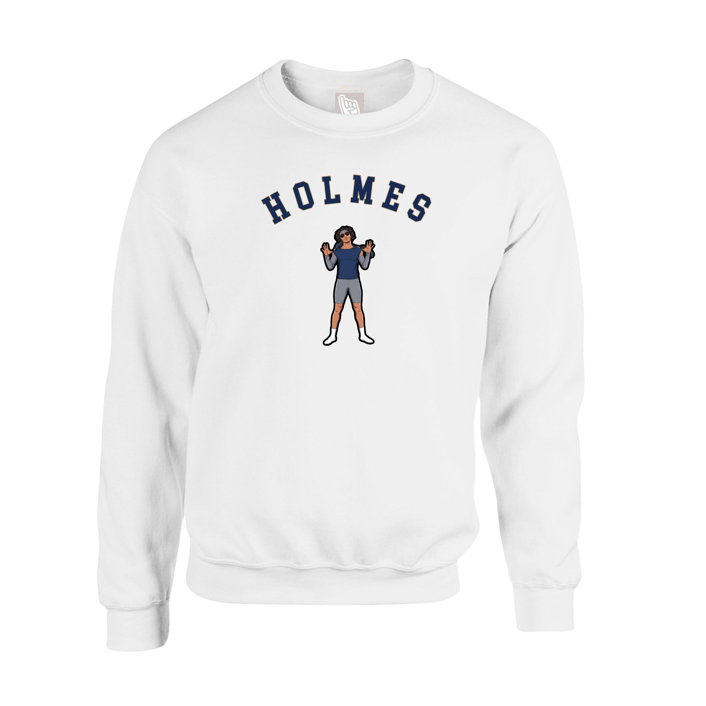 Fleece Crew — Shirsey Arch in White
