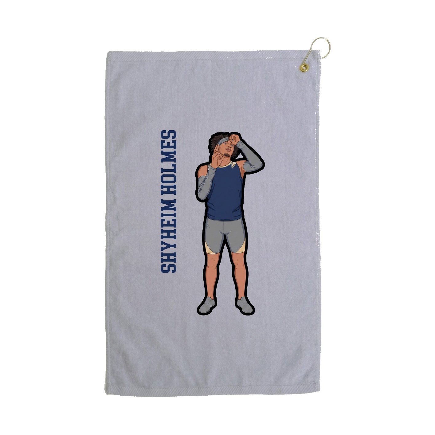 Golf Towel — Name Vertical in Grey