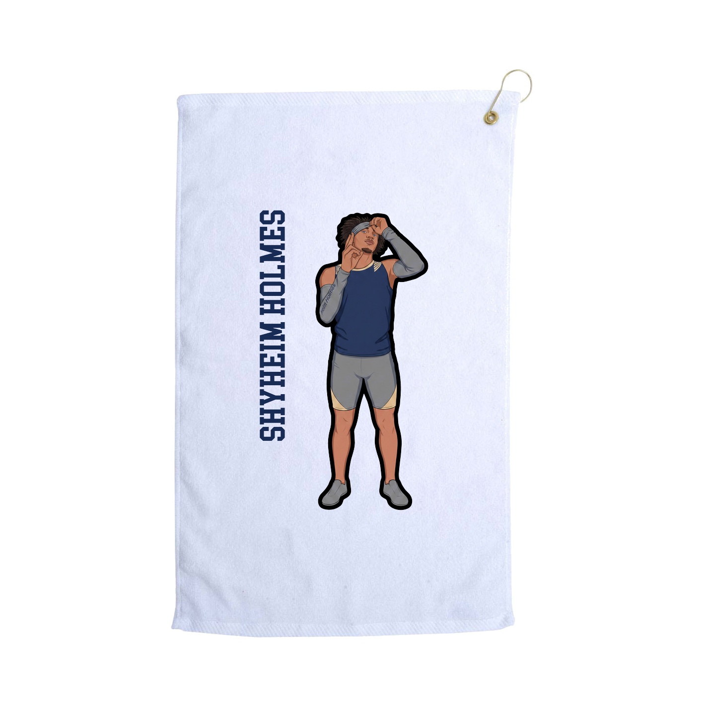 Golf Towel — Name Vertical in White