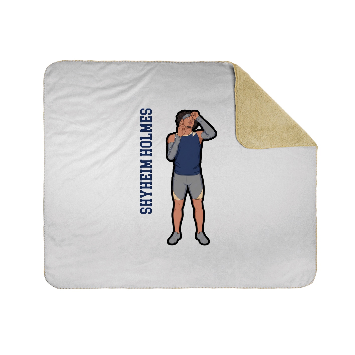 Throw Blanket — Name Vertical in White