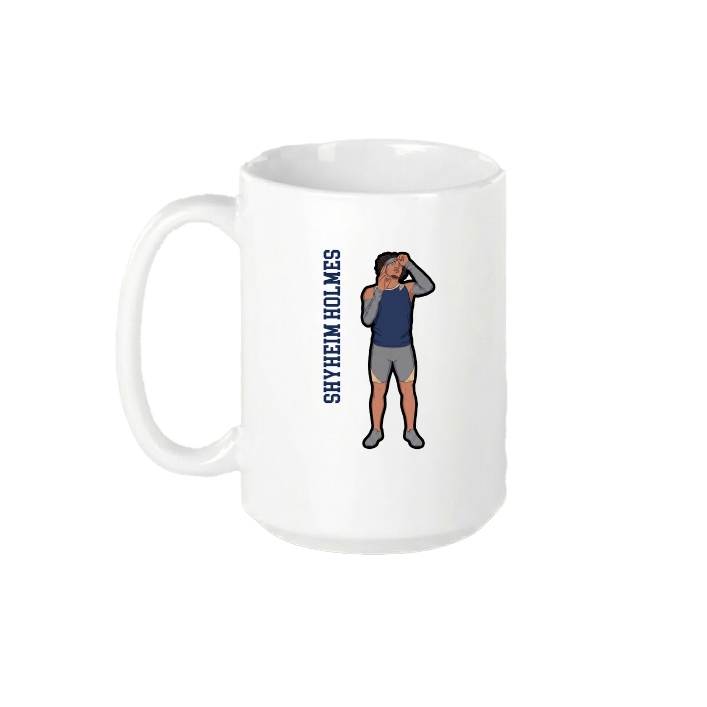 15oz Coffee Mug — Name Vertical in White