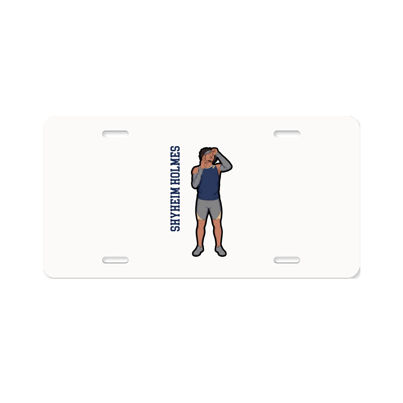 License Plate — Name Vertical in Classic