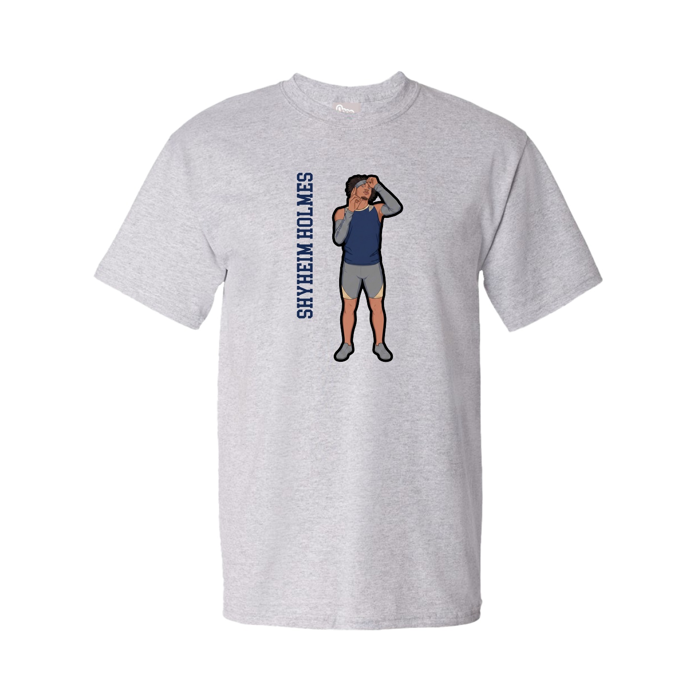 Tee — Name Vertical in Grey