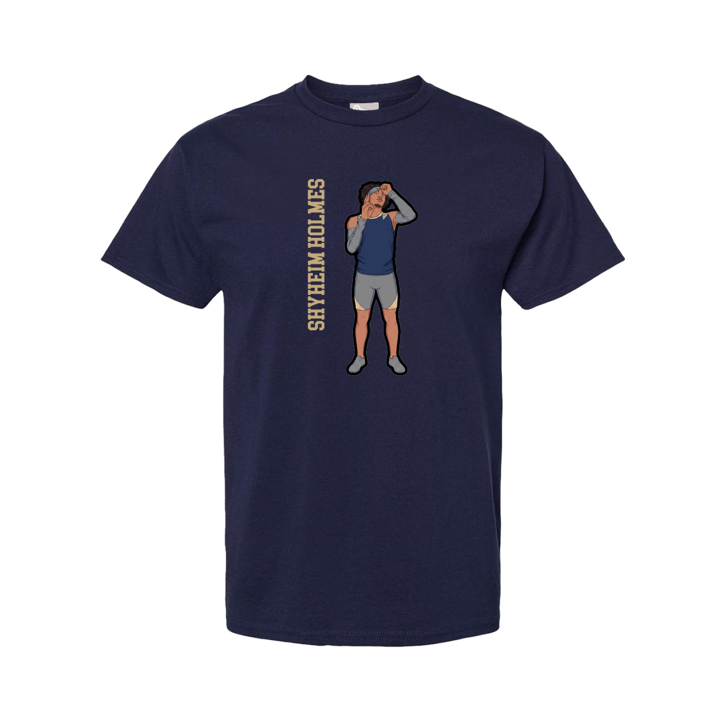 Tee — Name Vertical in Navy