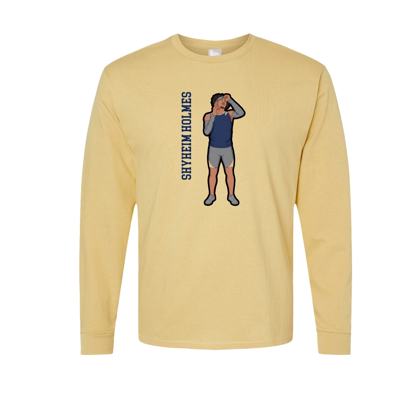 Long Sleeve Tee — Name Vertical in Vegas Gold
