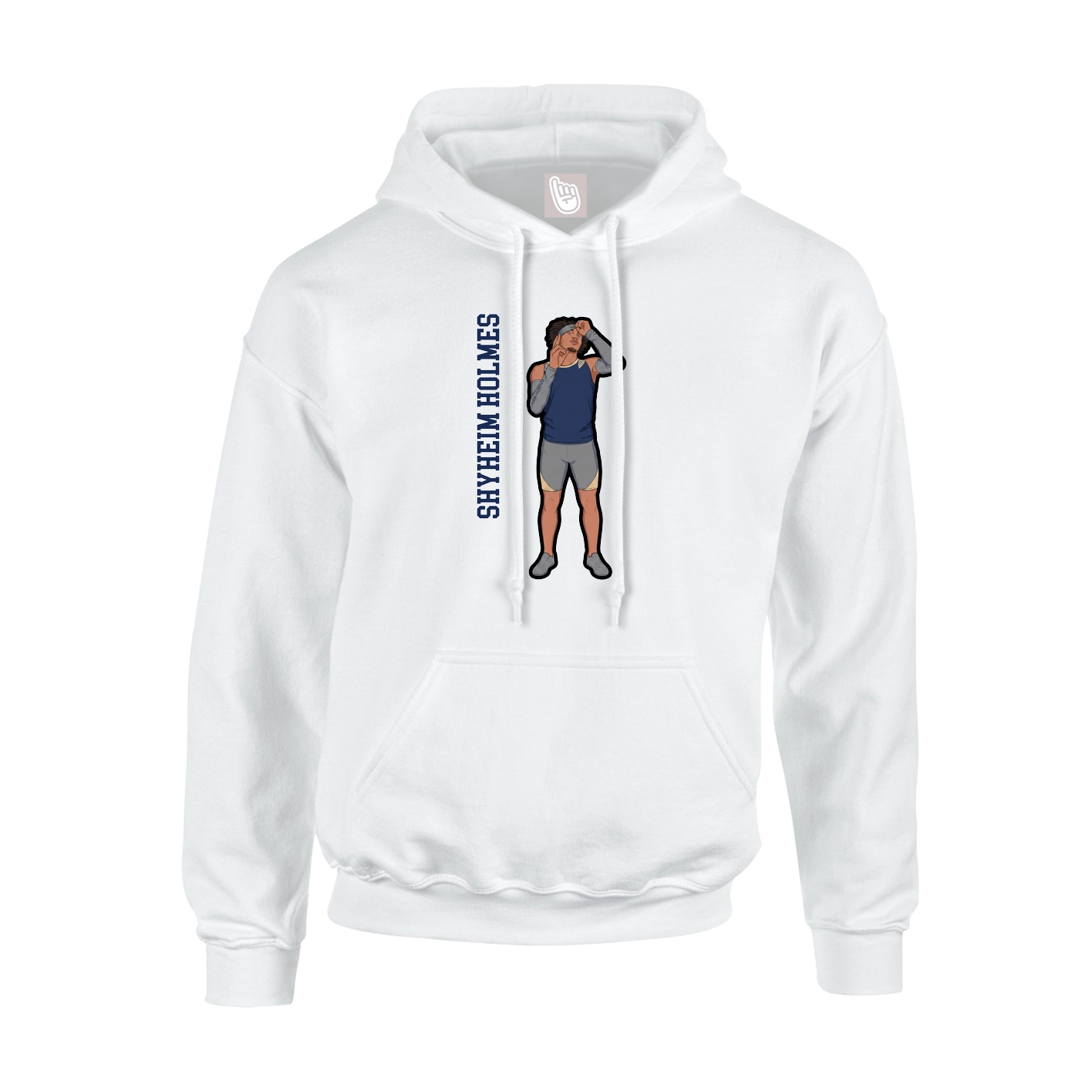 Youth Hoodie — Name Vertical in White