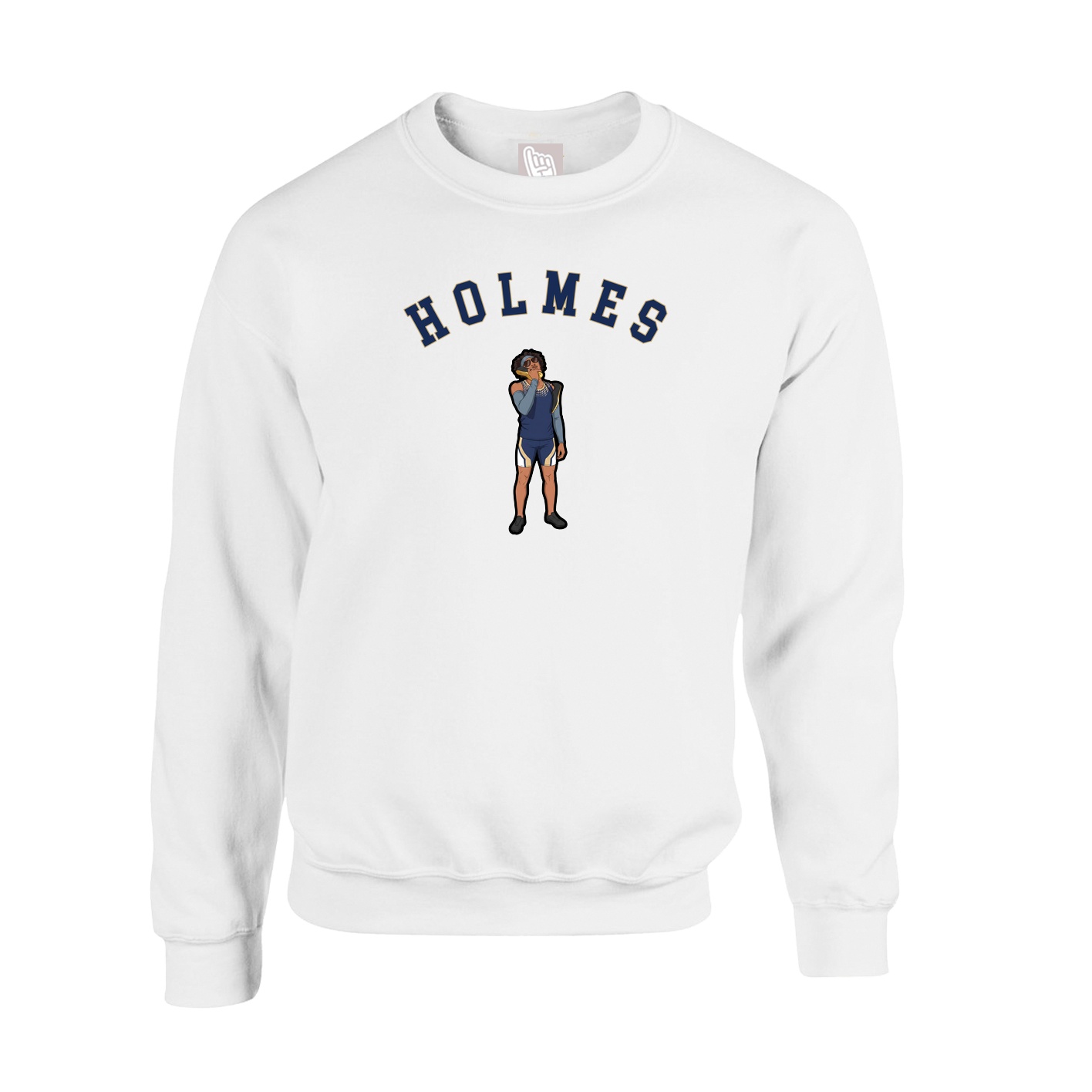 Fleece Crew — Shirsey Arch in White