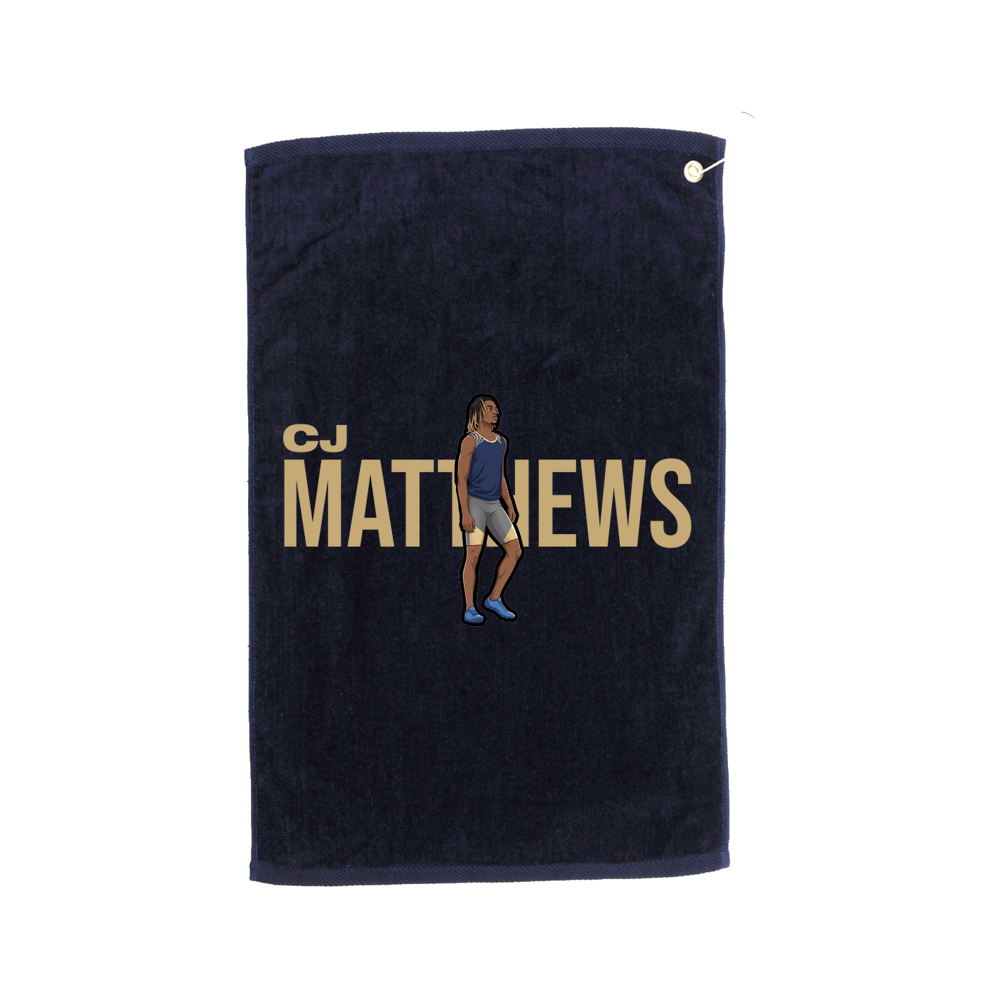 Golf Towel — Player Name in Navy