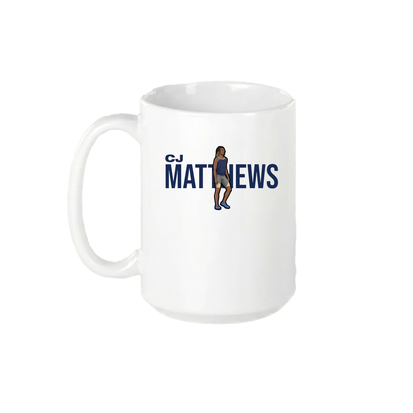 15oz Coffee Mug — Player Name in White