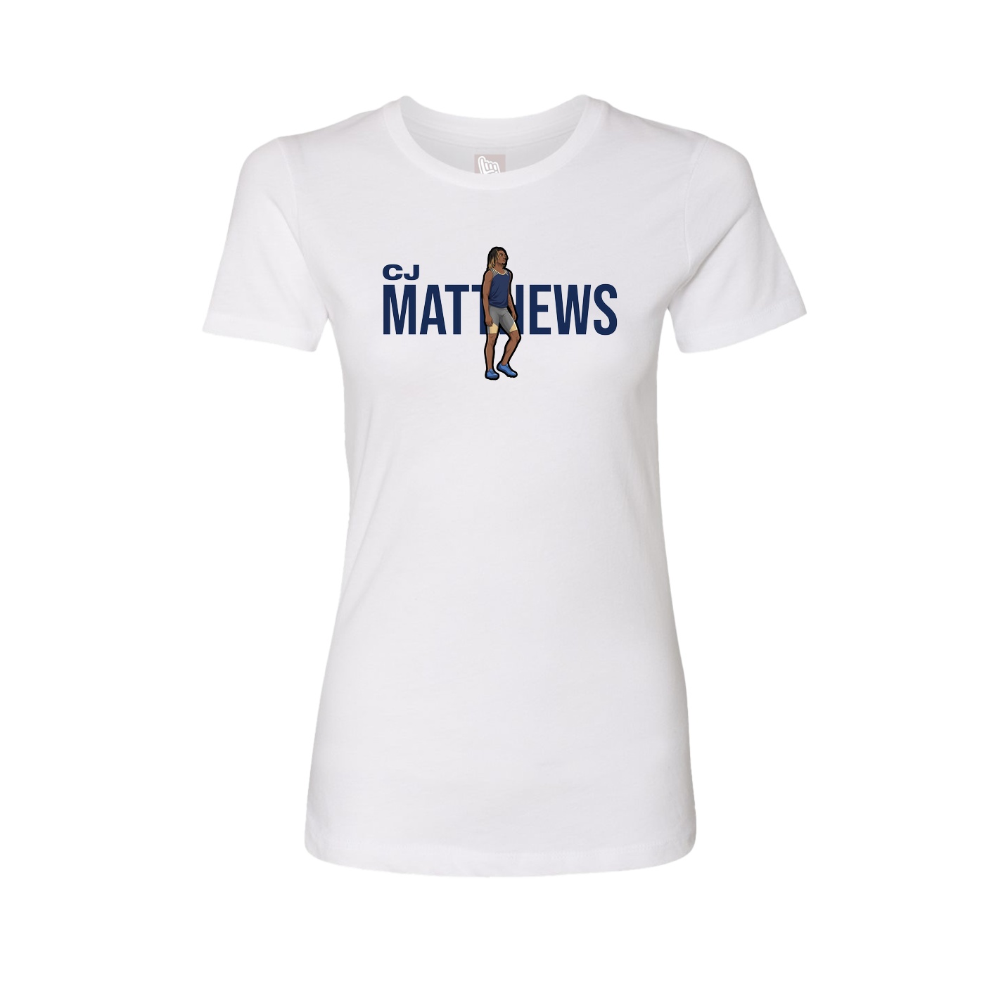 Fitted Women's Tee — Player Name in White