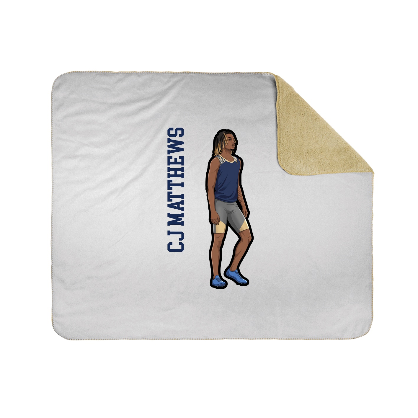 Throw Blanket — Name Vertical in White