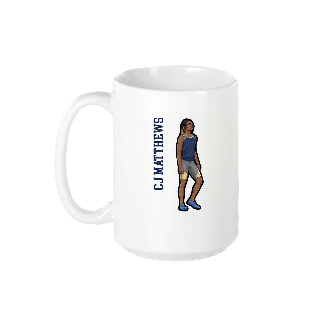 15oz Coffee Mug — Name Vertical in White